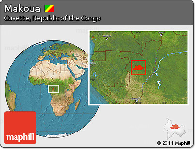 Satellite Location Map of Makoua