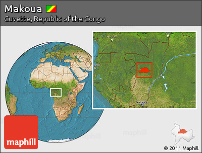Satellite Location Map of Makoua