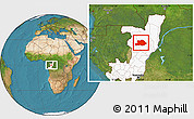 Satellite Location Map of Makoua, highlighted country