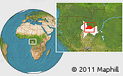 Satellite Location Map of Makoua, highlighted parent region
