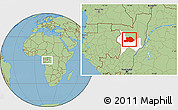 Savanna Style Location Map of Makoua, highlighted parent region