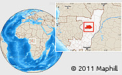 Shaded Relief Location Map of Makoua, highlighted country