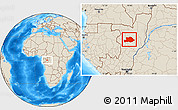 Shaded Relief Location Map of Makoua