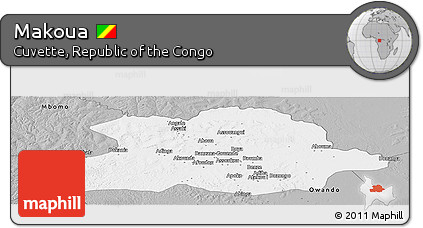 Gray Panoramic Map of Makoua