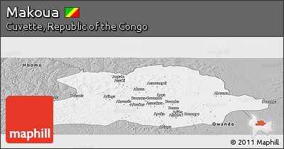 Gray Panoramic Map of Makoua