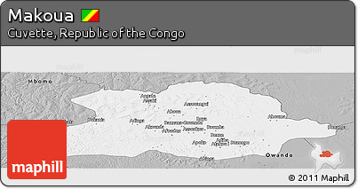 Gray Panoramic Map of Makoua