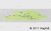 Physical Panoramic Map of Makoua, lighten, desaturated
