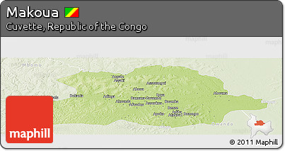 Physical Panoramic Map of Makoua, lighten