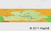 Physical Panoramic Map of Makoua, political outside