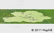 Physical Panoramic Map of Makoua, satellite outside