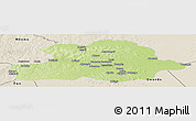 Physical Panoramic Map of Makoua, shaded relief outside