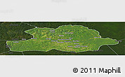 Satellite Panoramic Map of Makoua, darken