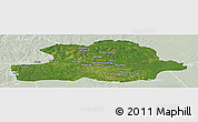 Satellite Panoramic Map of Makoua, lighten