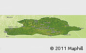 Satellite Panoramic Map of Makoua, physical outside