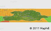 Satellite Panoramic Map of Makoua, political outside
