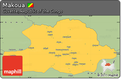 Savanna Style Simple Map of Makoua
