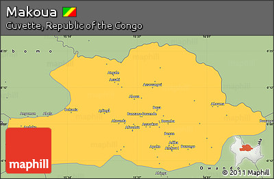 Savanna Style Simple Map of Makoua
