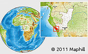 Physical Location Map of Kouilou, highlighted country, within the entire country