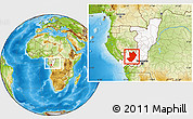 Physical Location Map of Lekoumou, highlighted country, within the entire country