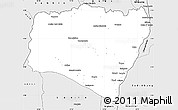 Silver Style Simple Map of Dongou