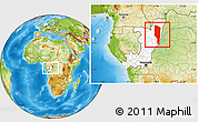 Physical Location Map of Epena, highlighted country, within the entire country