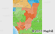 Political Shades Map of Republic of the Congo