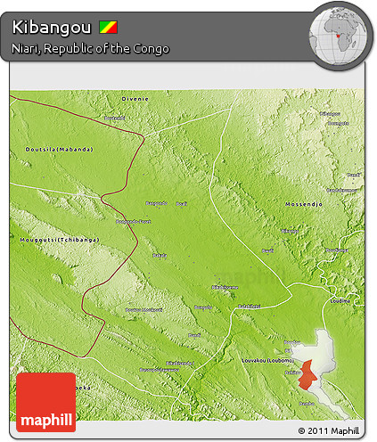 Physical 3D Map of Kibangou