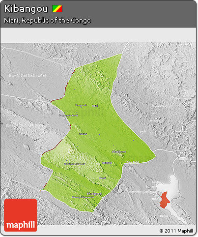 Physical 3D Map of Kibangou, lighten, desaturated