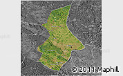 Satellite 3D Map of Kibangou, desaturated