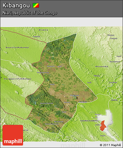 Satellite 3D Map of Kibangou, physical outside