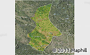 Satellite 3D Map of Kibangou, semi-desaturated