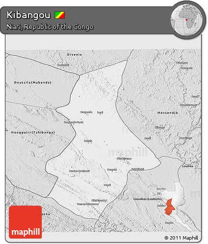 Silver Style 3D Map of Kibangou