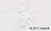Silver Style 3D Map of Kibangou, single color outside