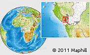 Physical Location Map of Kibangou, highlighted country, highlighted parent region