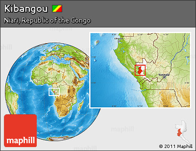 Physical Location Map of Kibangou, highlighted parent region