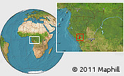 Satellite Location Map of Kibangou, within the entire country