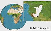 Satellite Location Map of Kibangou, highlighted country, within the entire country