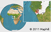 Satellite Location Map of Kibangou, highlighted country, highlighted parent region
