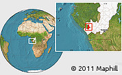 Satellite Location Map of Kibangou, highlighted country