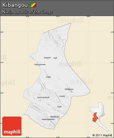 Classic Style Map of Kibangou, single color outside