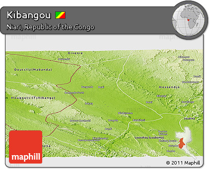 Physical Panoramic Map of Kibangou
