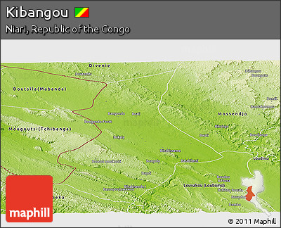 Physical Panoramic Map of Kibangou