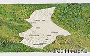 Shaded Relief Panoramic Map of Kibangou, satellite outside