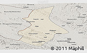 Shaded Relief Panoramic Map of Kibangou, semi-desaturated