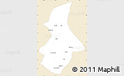 Classic Style Simple Map of Kibangou, single color outside