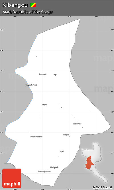 Gray Simple Map of Kibangou, single color outside