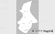Gray Simple Map of Kibangou, single color outside