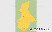 Savanna Style Simple Map of Kibangou, single color outside