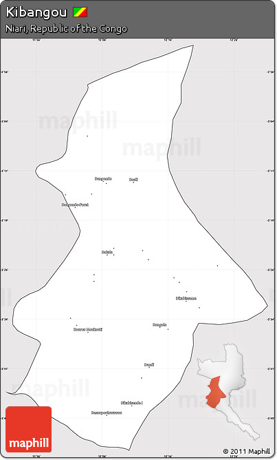 Silver Style Simple Map of Kibangou, cropped outside