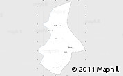 Silver Style Simple Map of Kibangou, single color outside
